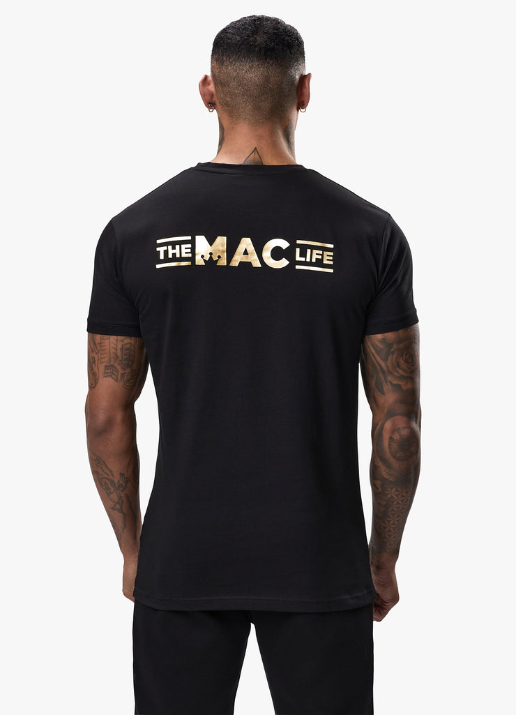 Gym King The MAC Life Jersey Tee - Black/Gold