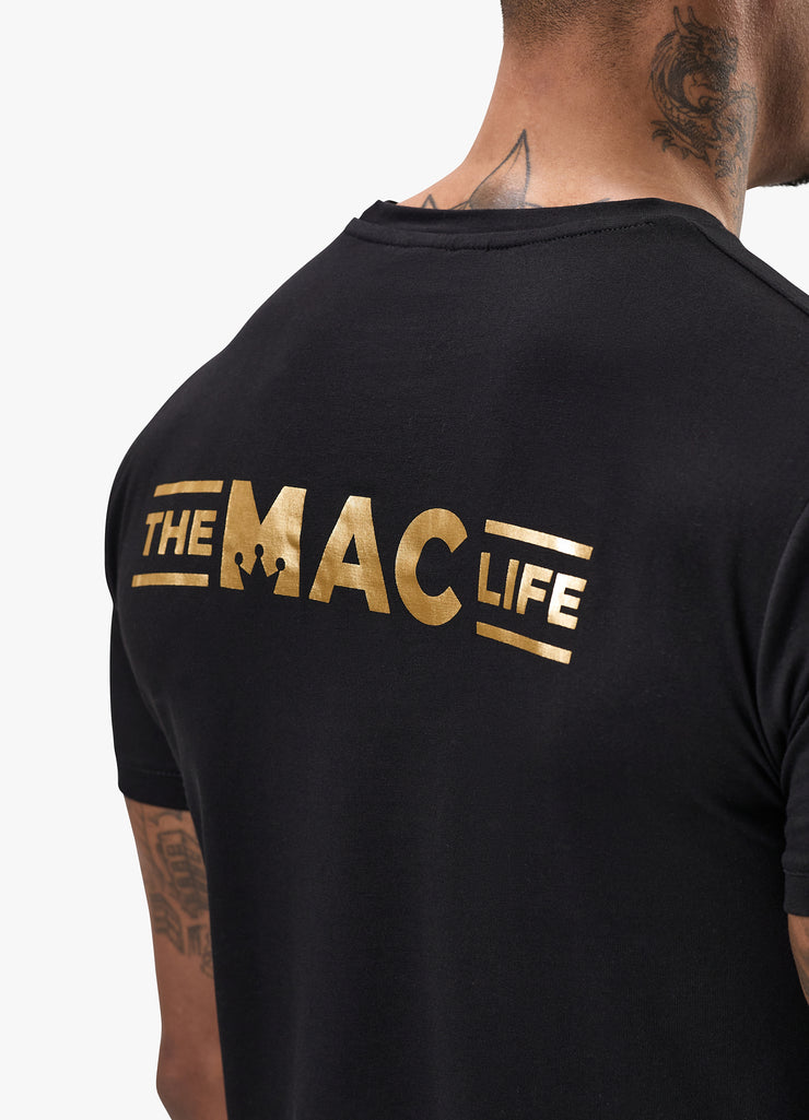 Gym King The MAC Life Jersey Tee - Black/Gold